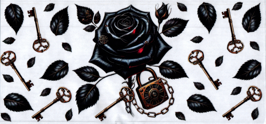 16oz Rose & Padlock Steampunk 16