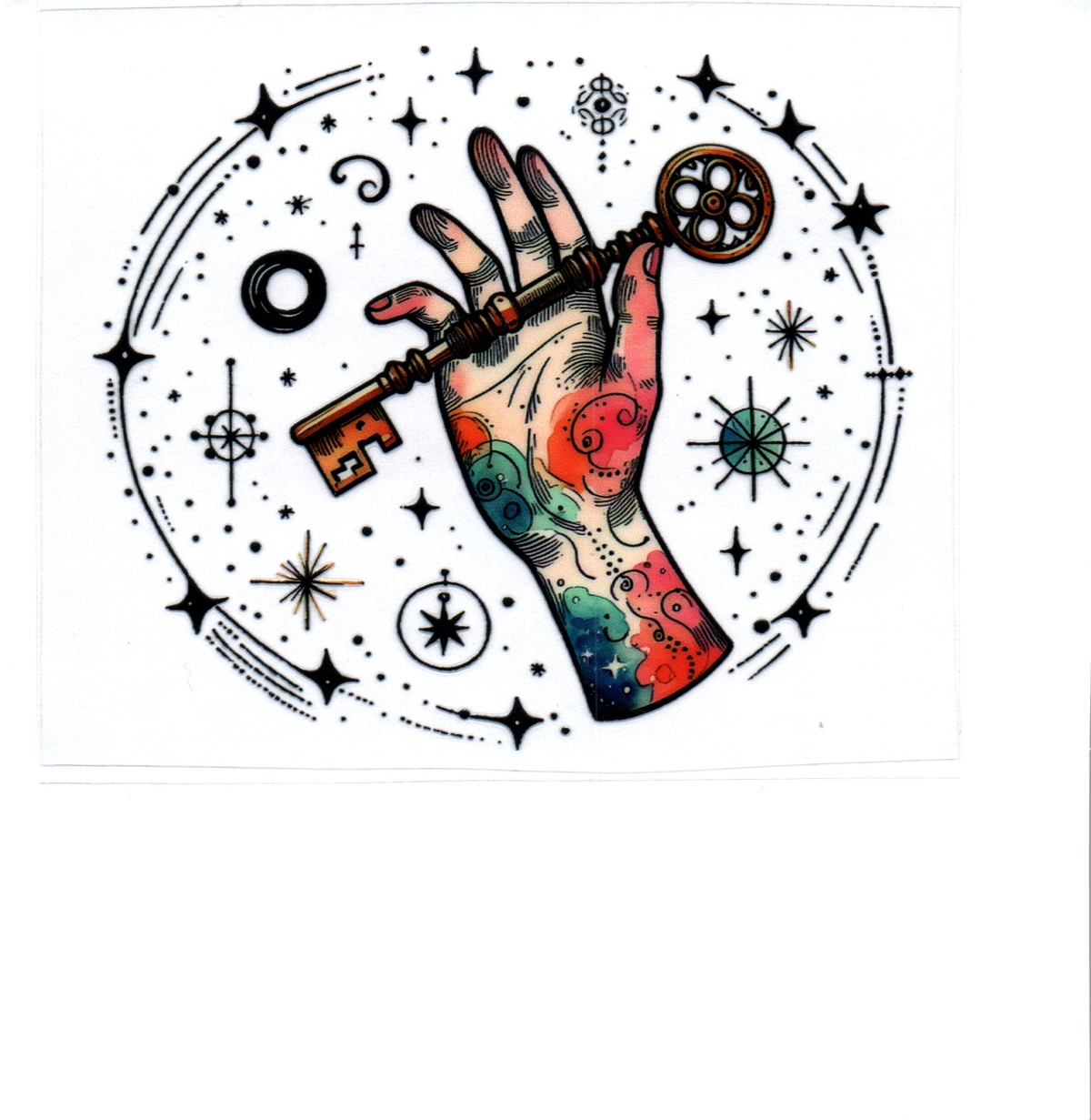 hand holding key Single Decal 160