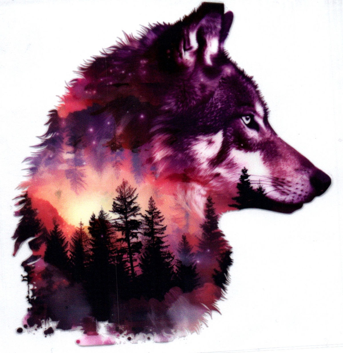 Purple Double Exposed Wolf 16