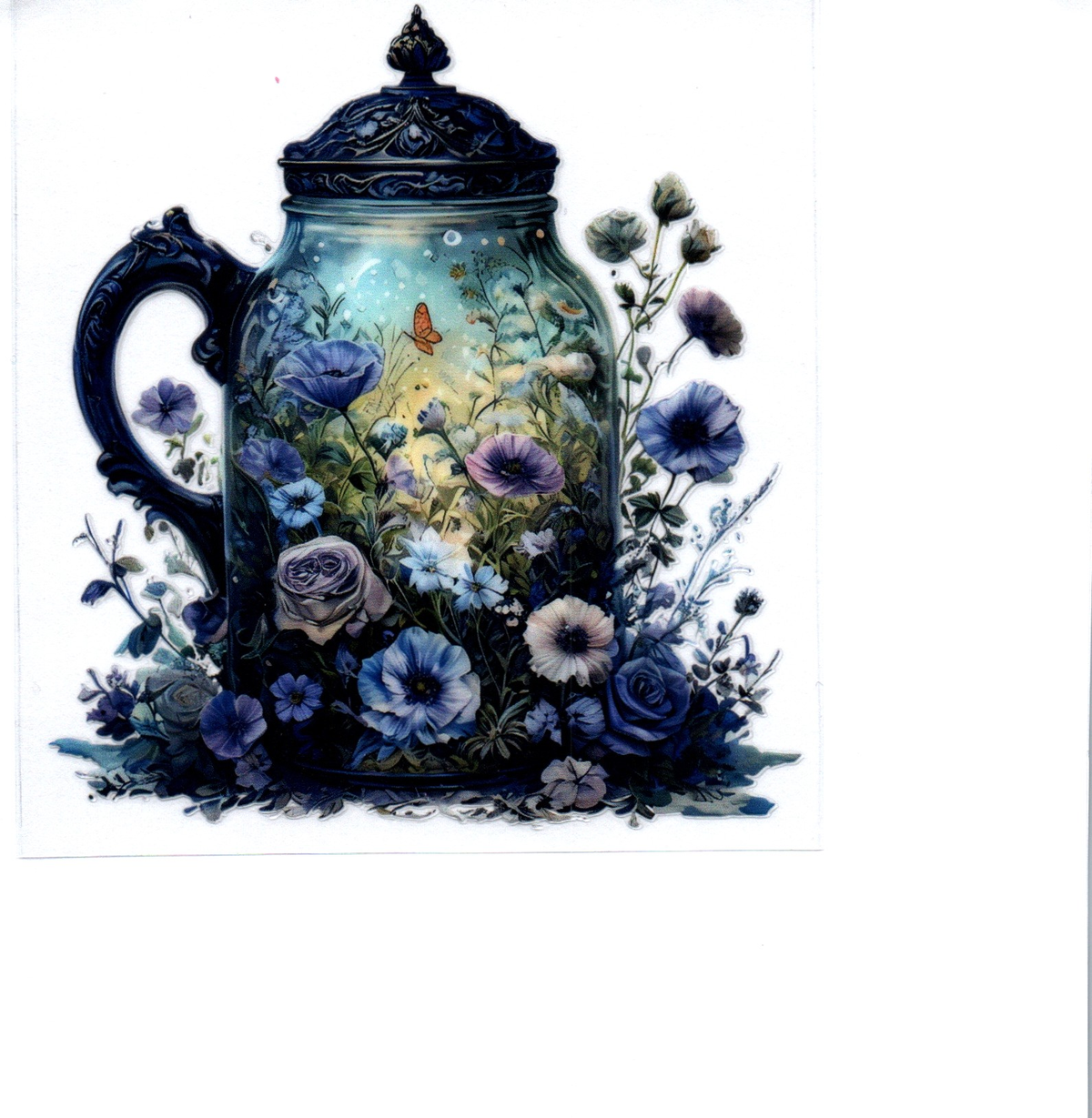 Double Exposed canister w/flowers Single Decal 162