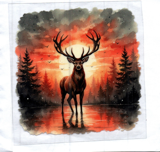 Deer in Sunset Decal