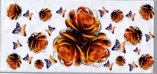 16oz Metallic Orange Roses 163