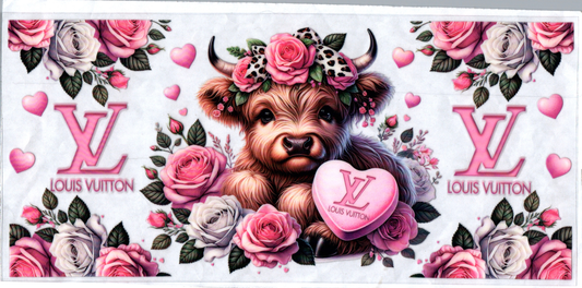 16 oz VL Pink/White flowers cow 169