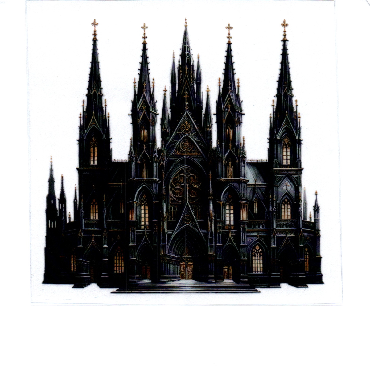black tower gothic house Single Decal 169