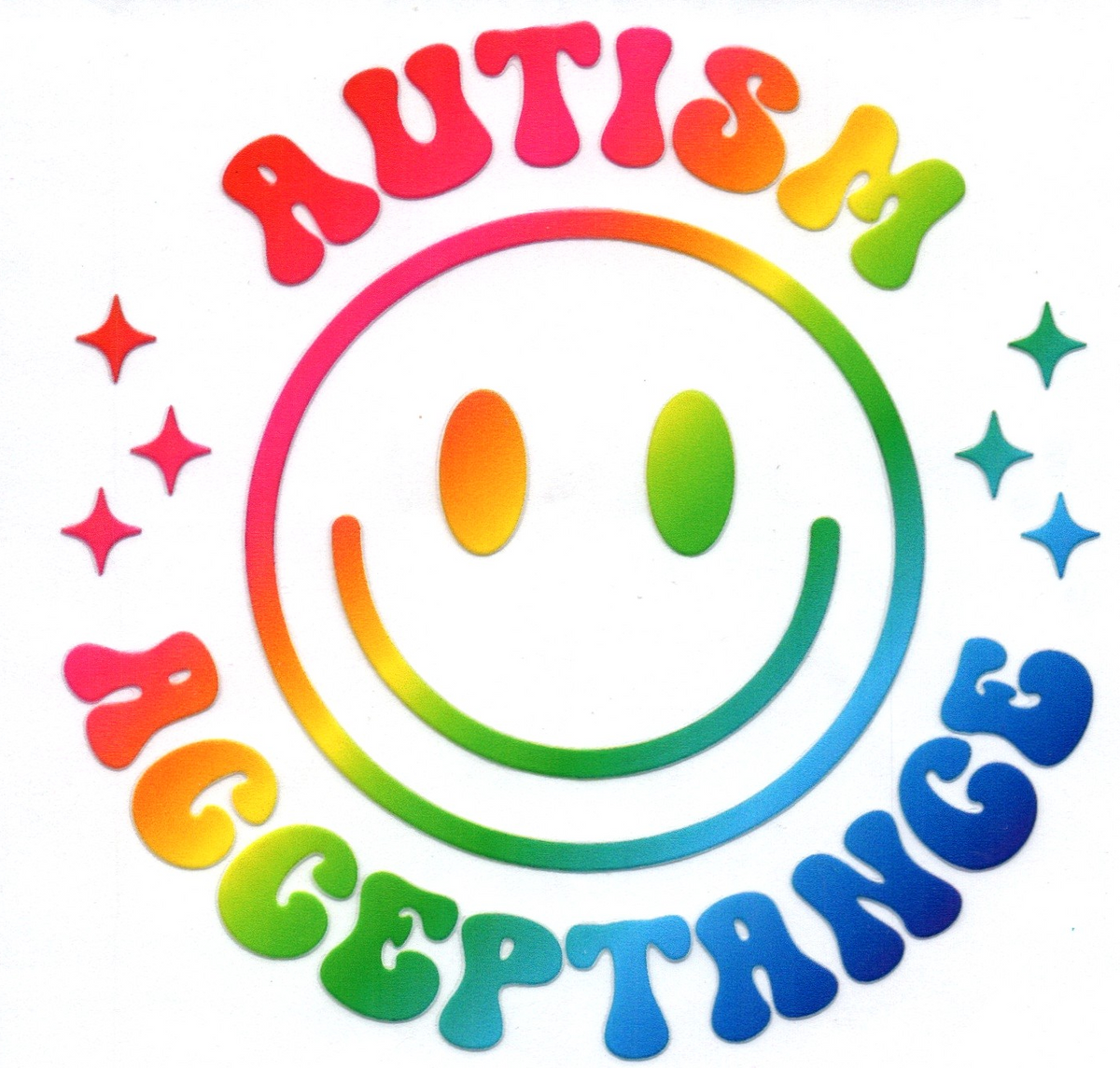 Smiley Autism Acceptance Single Decal 16