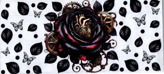 16oz Rose & Gear Heart Steampunk 17