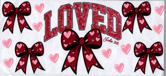 16oz Loved John 3:16 Bow 17