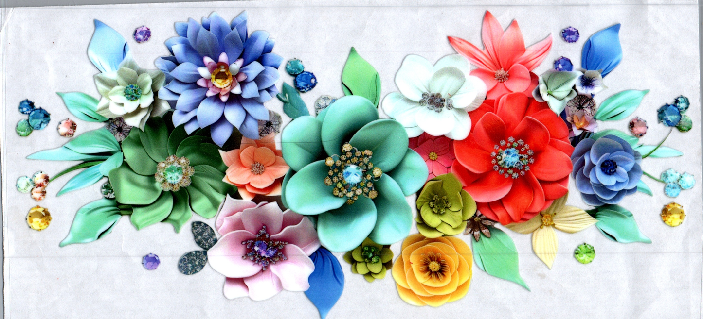 16oz Multi Flowers with different colors 171
