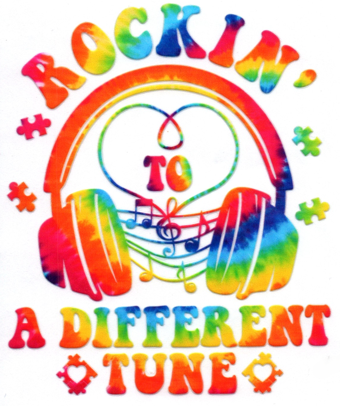 Rainbow Rockin to a different tune Autism Single Decal 17