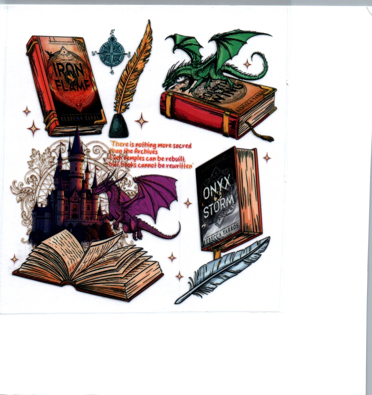 books dragons feathers Single Decal 172