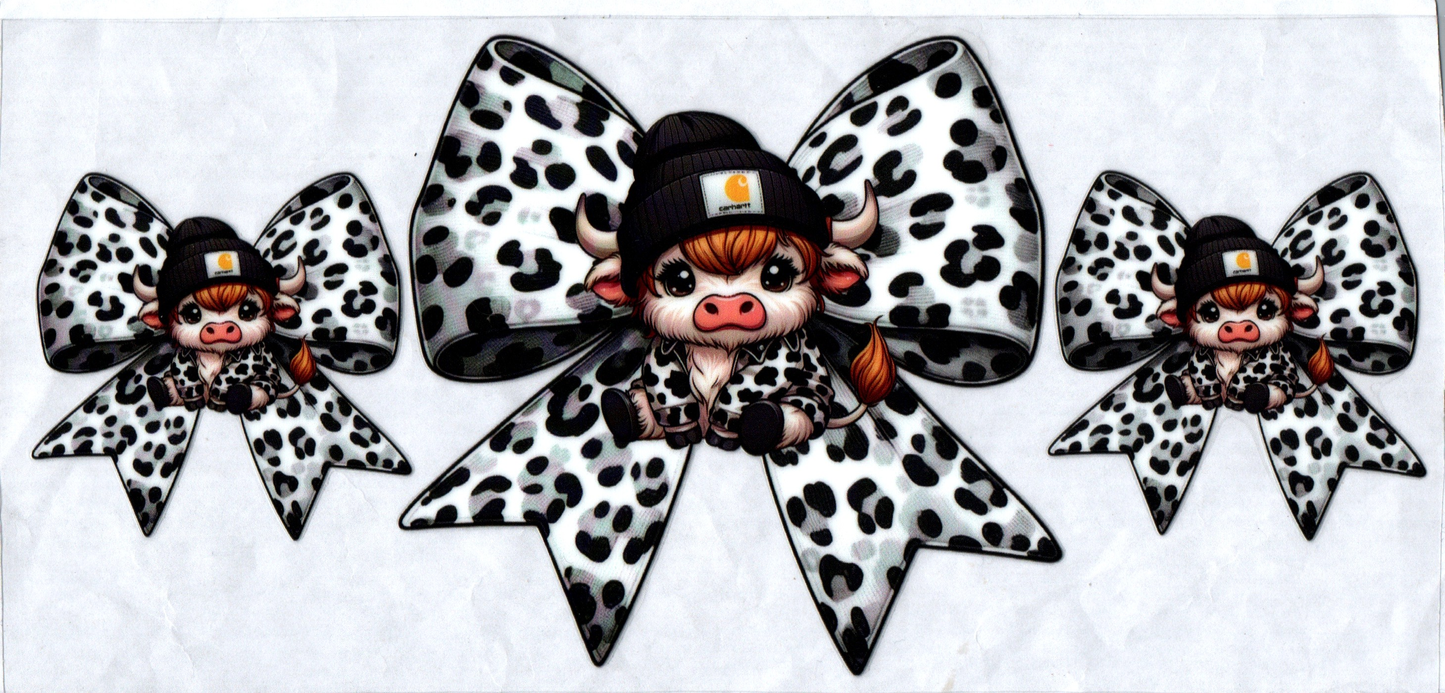 16 oz b/g spotted bow with cow 175