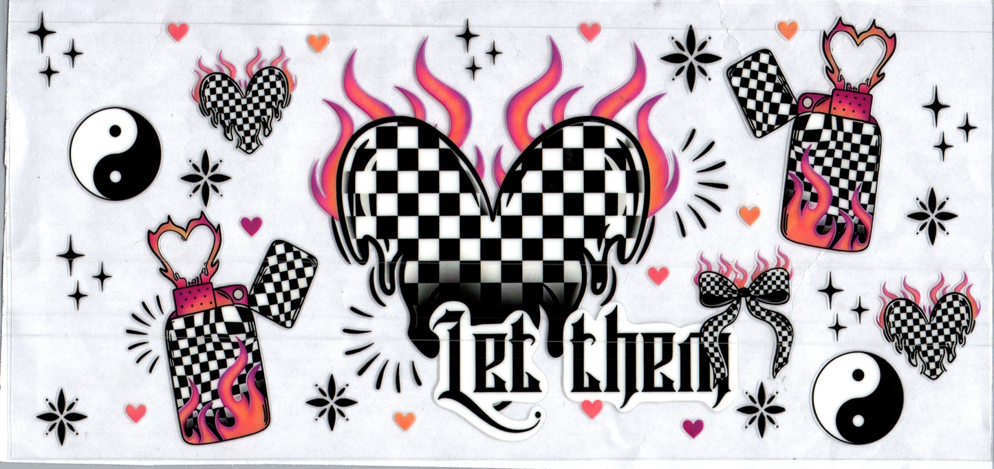 16oz Let Them black and white checkered Inspirational