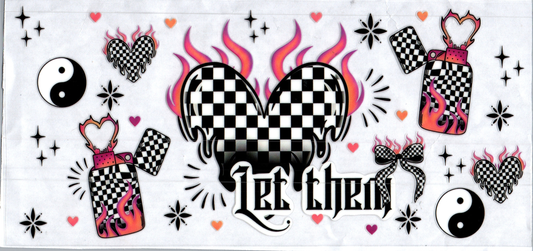 16oz Let Them black and white checkered Inspirational