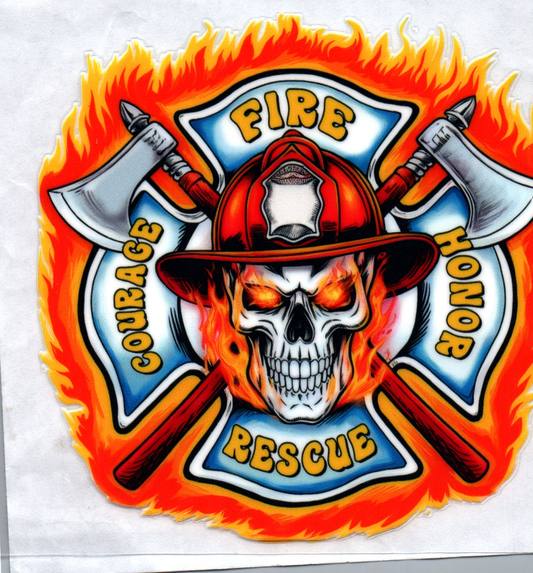 Firefighter skull Decal 18