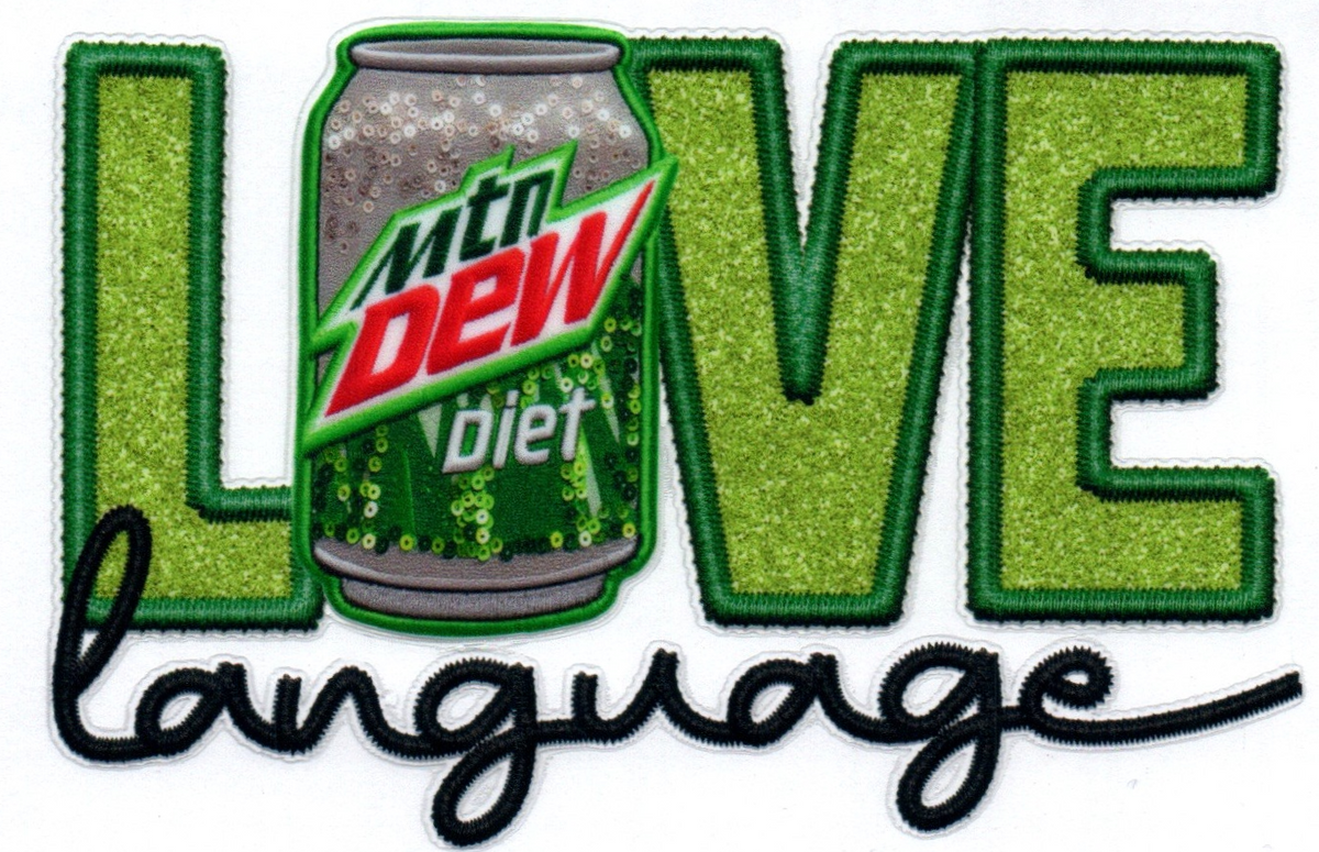 Love language Diet Mt. Dew Logo 18 Single Decal