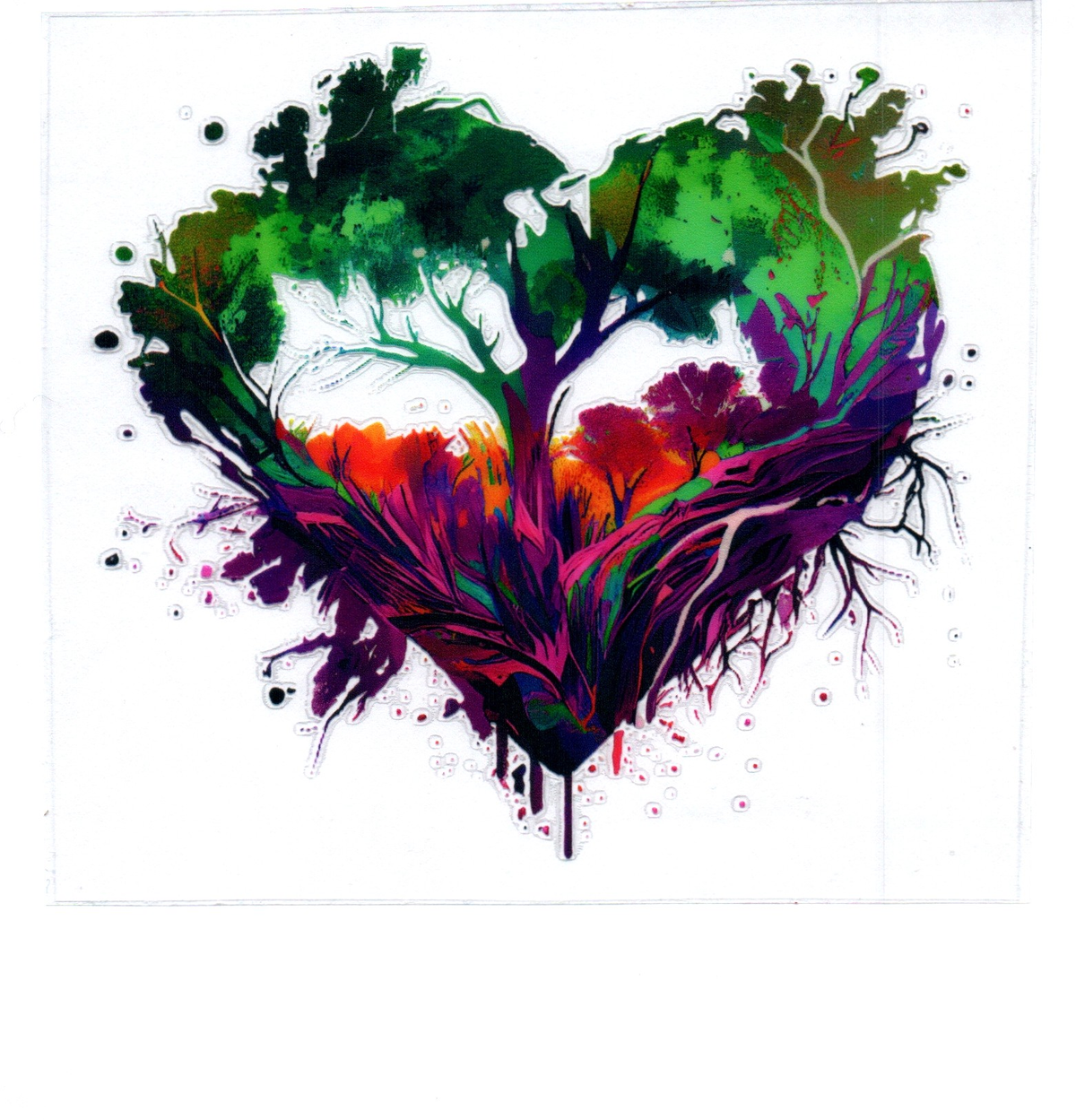 tree formed into heart Single Decal 182