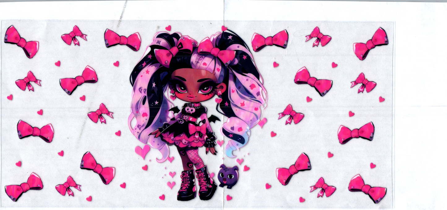 16 oz Spooky Girl Pink/BlackDress Halloween 18