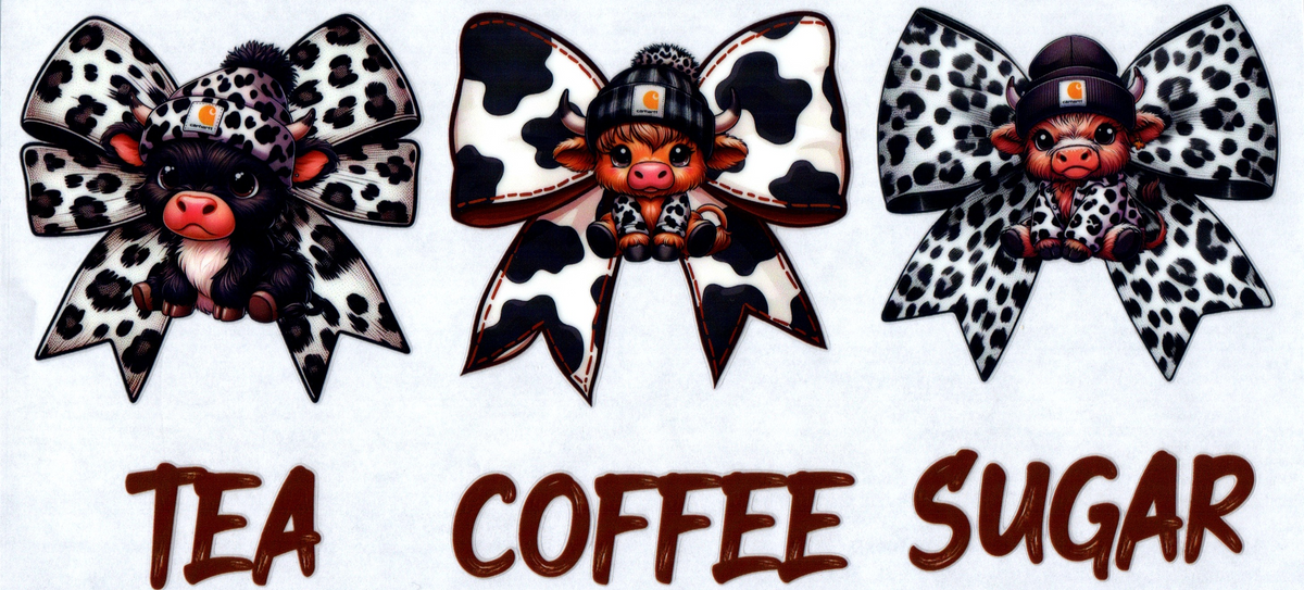 16 oz angry highland bows black print tea coffee sugar 18