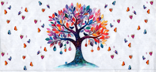 16oz Tree Of Life Baby Butterflies Flowers 19