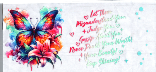 16oz Let Them Rainbow butterfly Inspirational