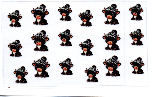 Black Highland Cows w/beanie Spray Bottle Wrap 19