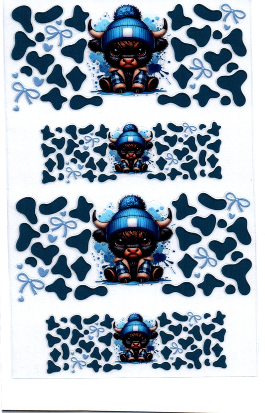 Blue spots & cow & blue hat Stanley Key Chain Wrap Double 19