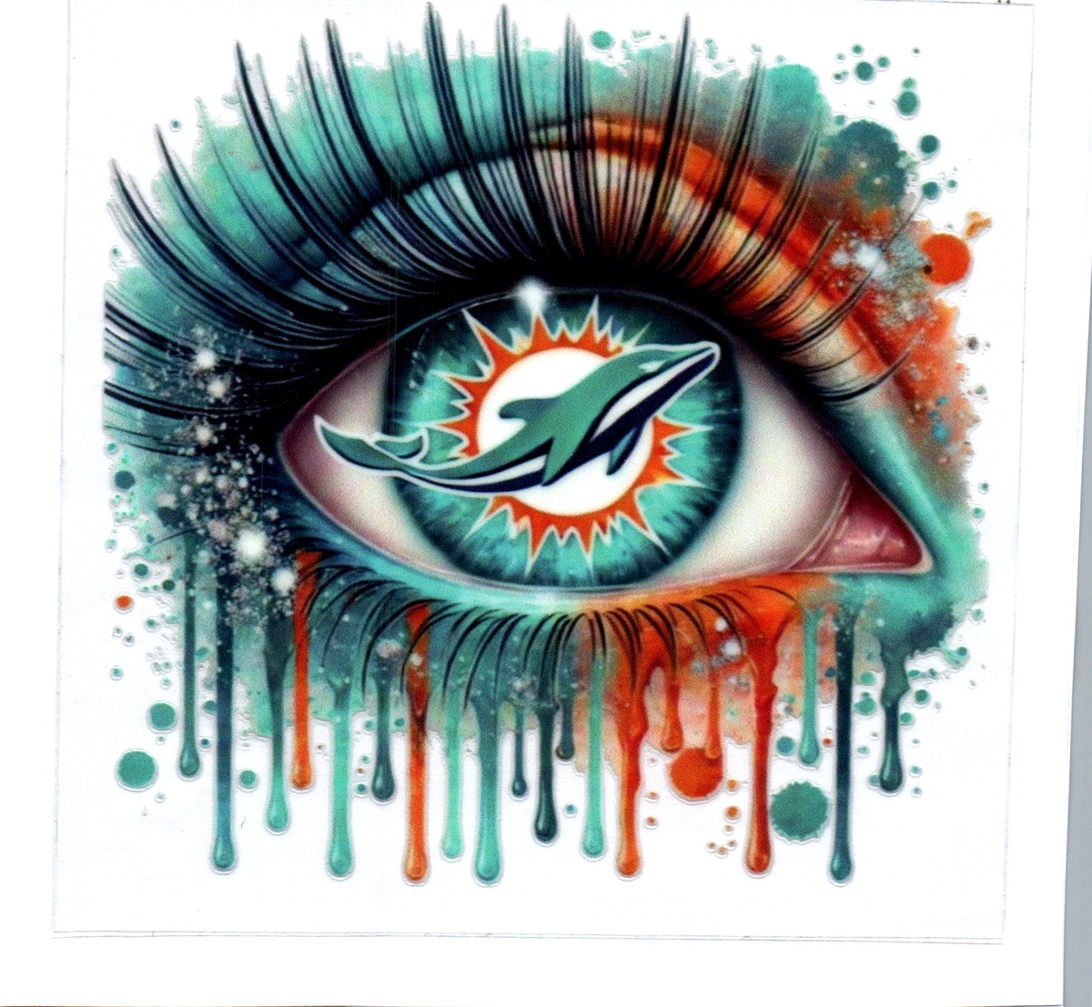 dolphins eyeball Single Decal football 19