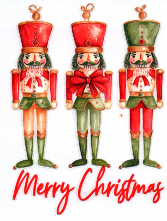 Vintage Nutcrackers Merry Christmas Single Decal