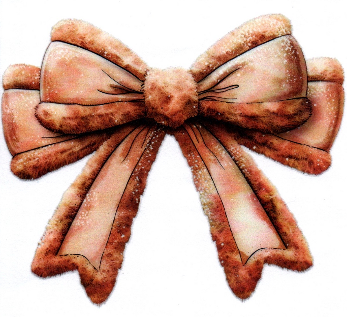Tan Velvet Bow Single Decal 19