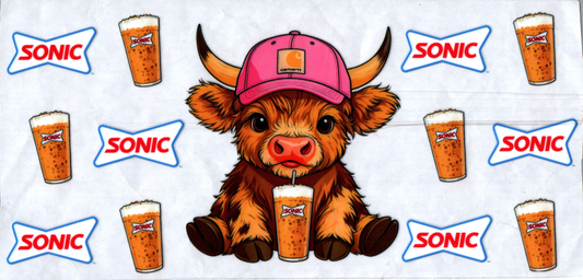 16 oz Sonic Cow w/Chartt hat & coffee 196