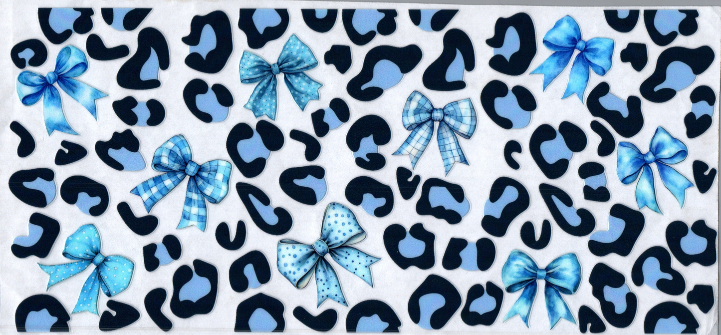 16oz Blue Leopard Print Bows 2