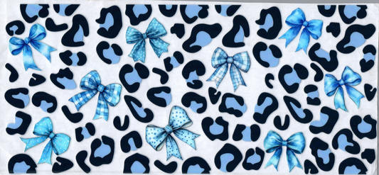 16oz Blue Leopard Print Bows 2