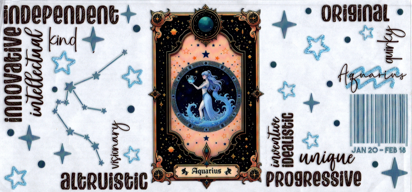 16oz Zodiac Tarot Card Aquarius 2
