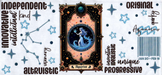16oz Zodiac Tarot Card Aquarius 2