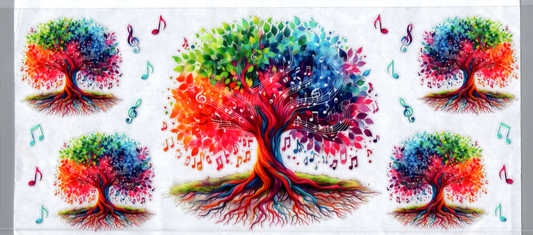16oz Rainbow Tree Of Life Music Notes Flowers 20