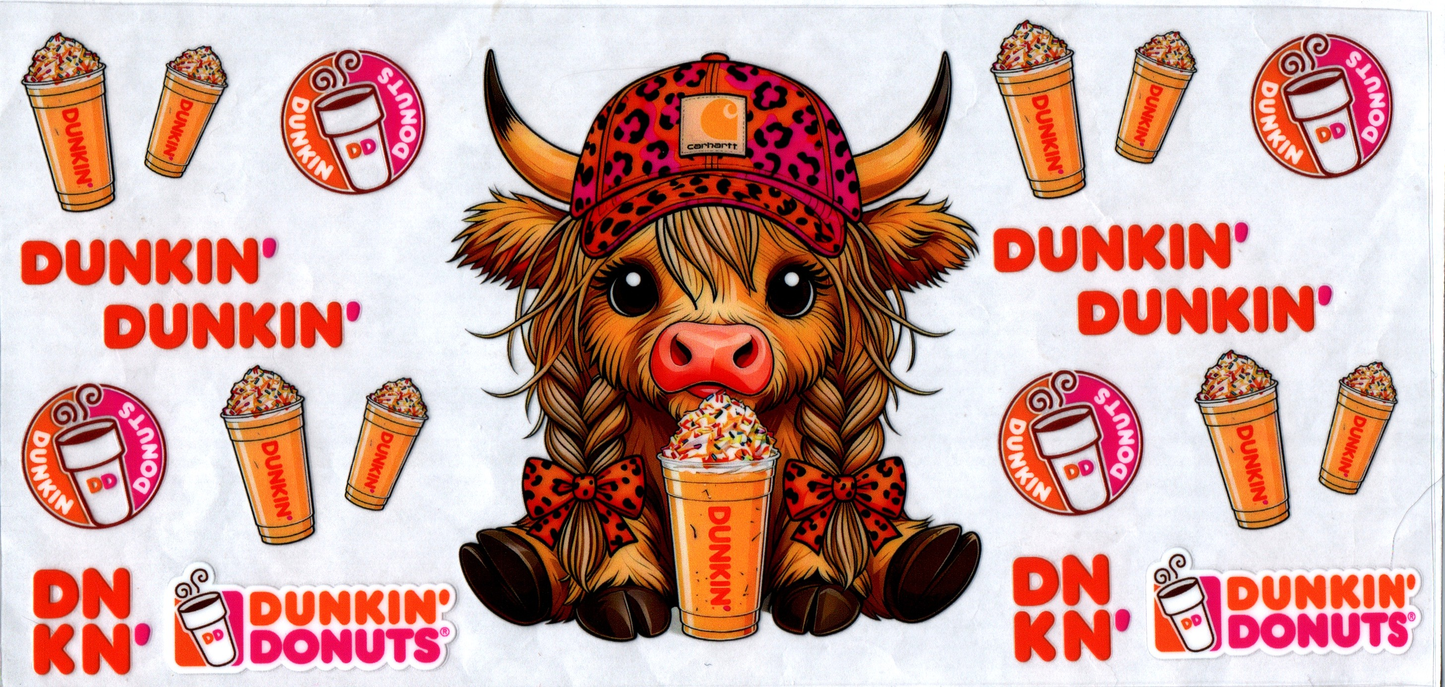 16 oz DD Girl coffee cow w/Chartt hat 202