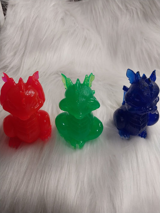 HEAR NO, SEE NO & SPEAK NO EVIL DRAGONS W/ GLOW