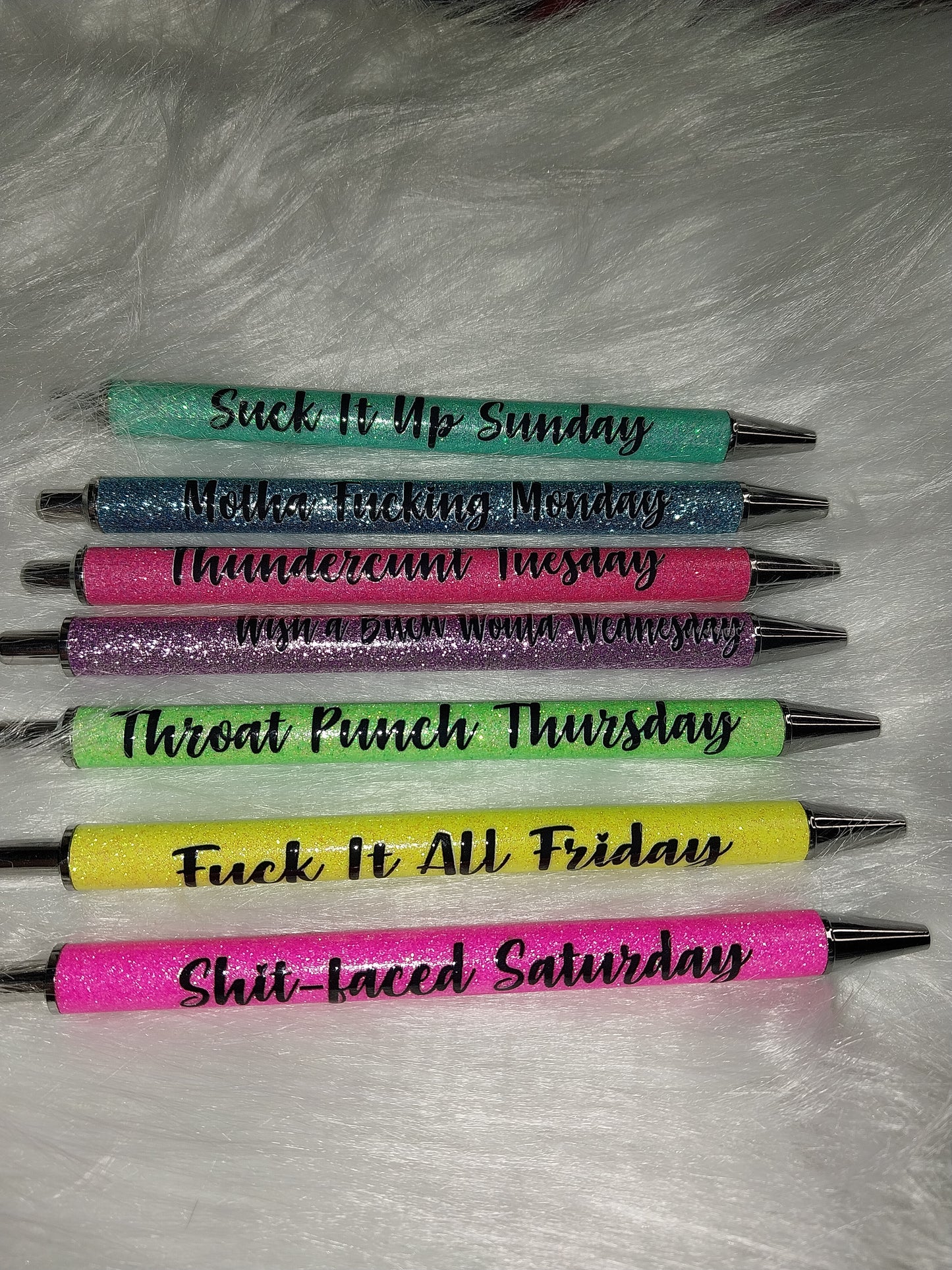 Set of 7 Sassy Days of Week Pens