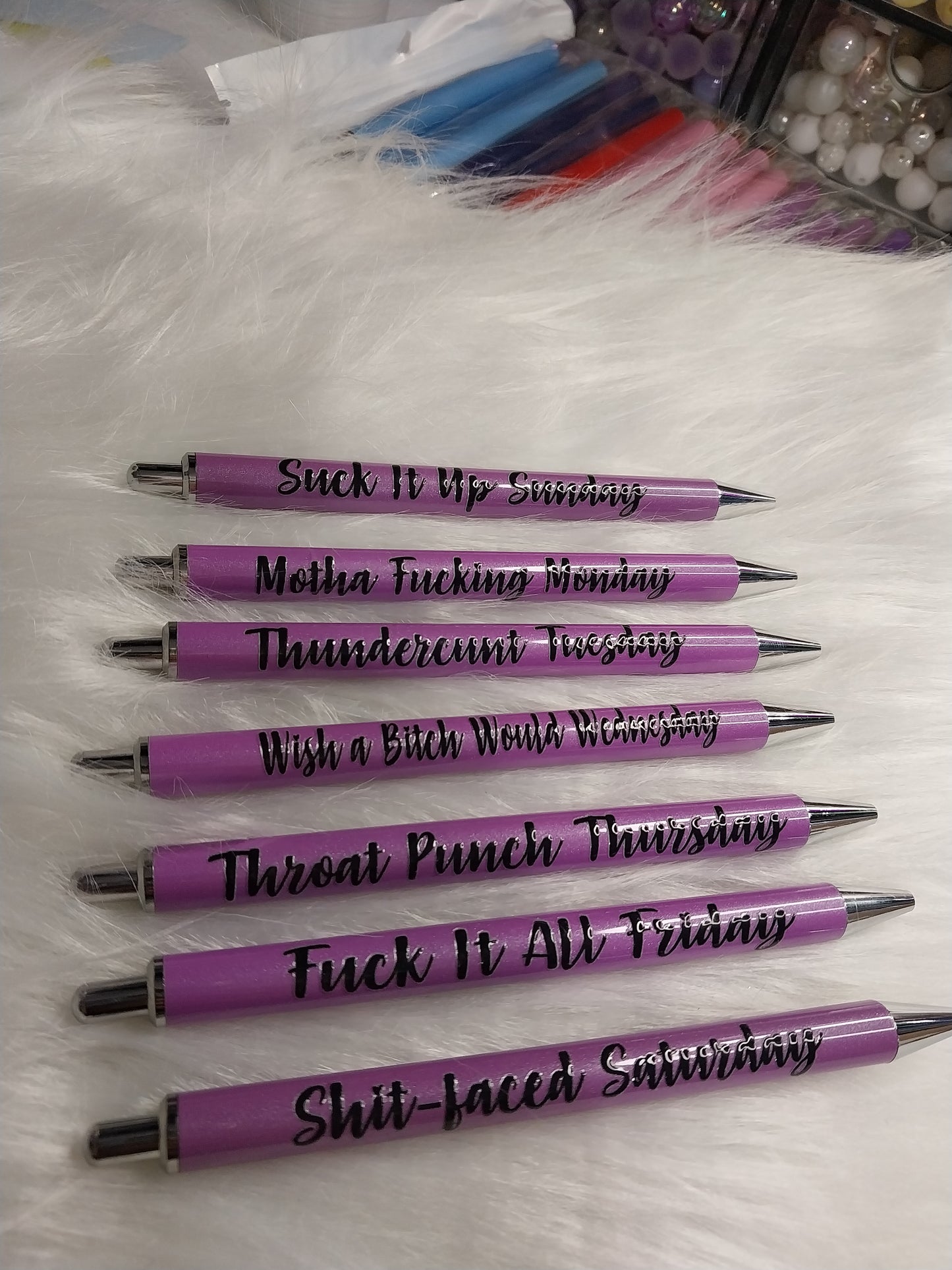 Set of 7 Sassy Days of Week Pens