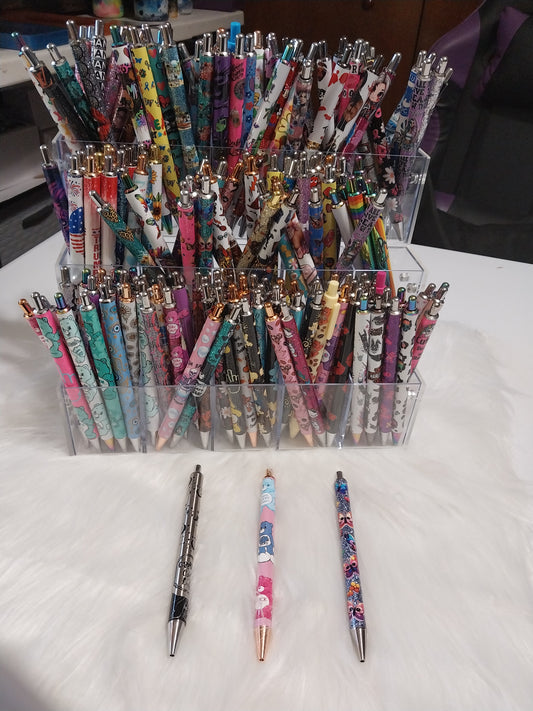 Gel and Ballpoint Pens with Decals NO BEADS