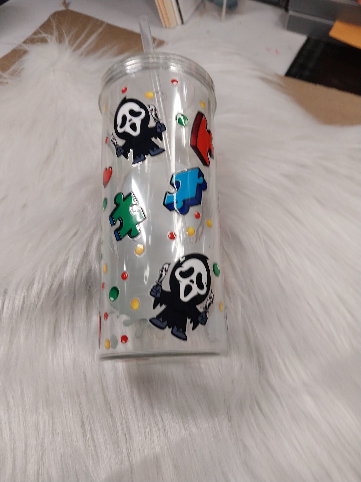 20 oz Scream Aultism Plastic Tumbler