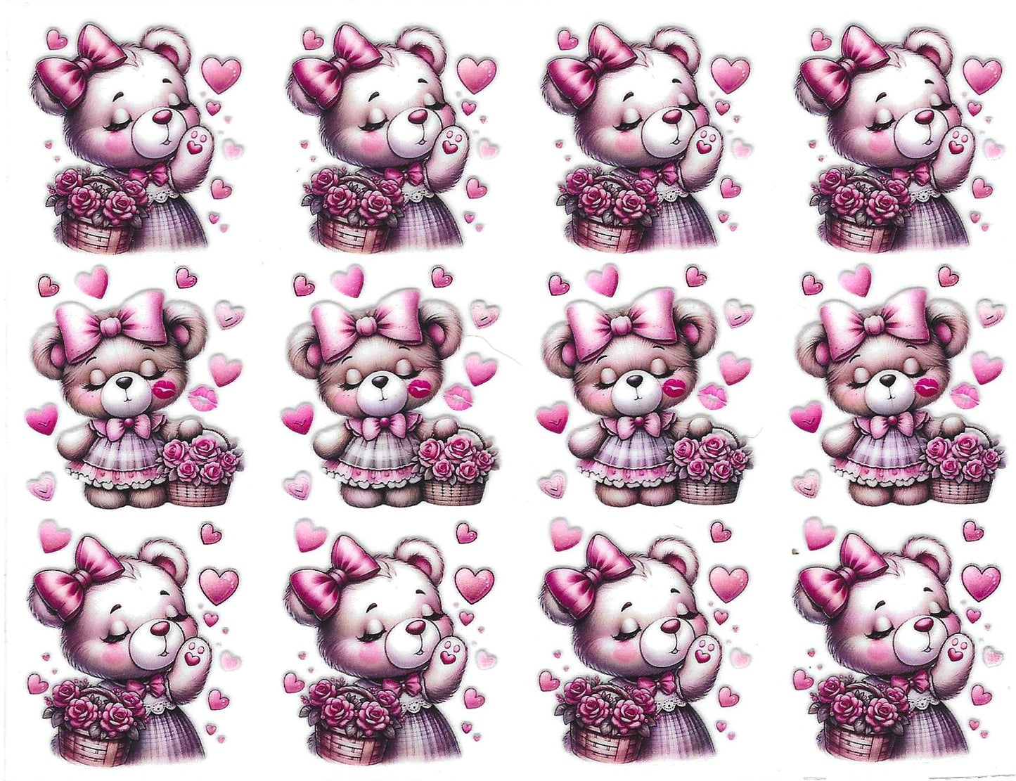 Pink Bear w/ Hearts Pen Wraps