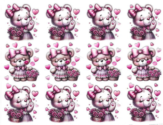 Pink Bear w/ Hearts Pen Wraps