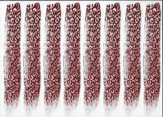 Burgundy Leopard Brush Strokes Element