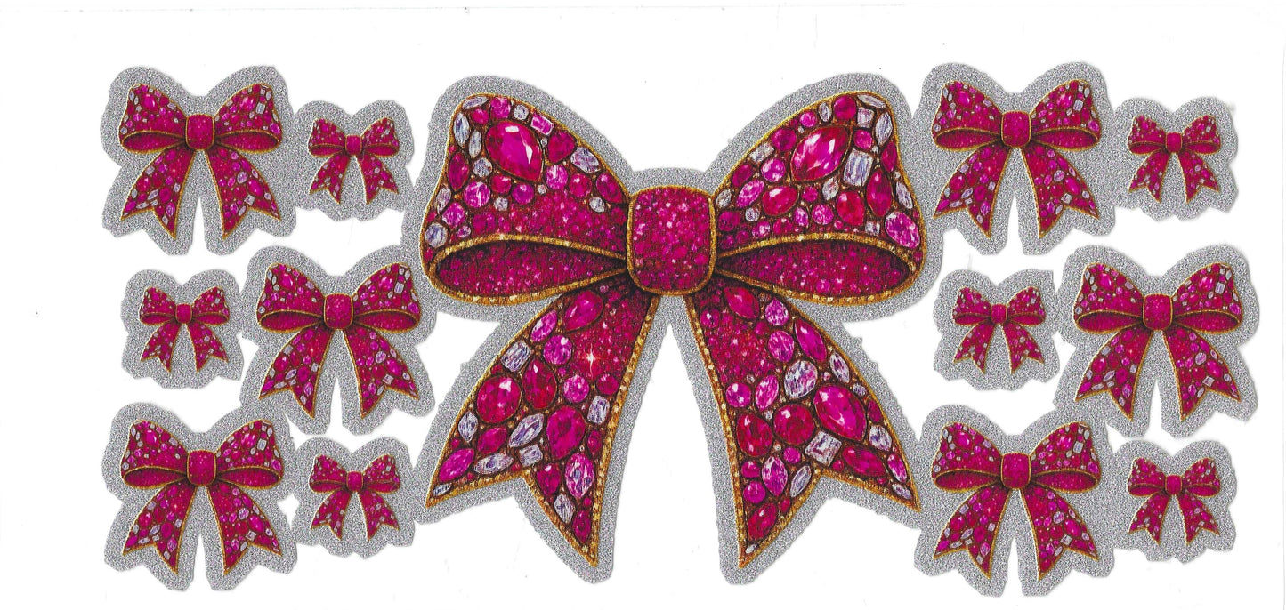 Pink Bow 16oz Glitter