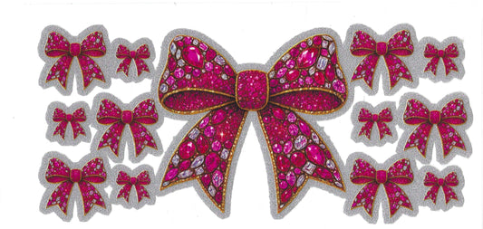 Pink Bow 16oz Glitter