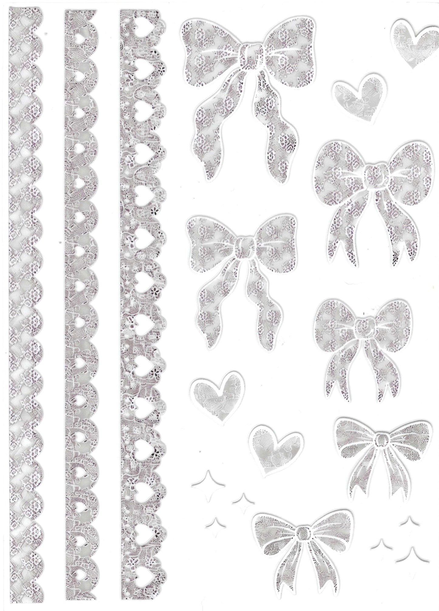 White Lace Bows Element