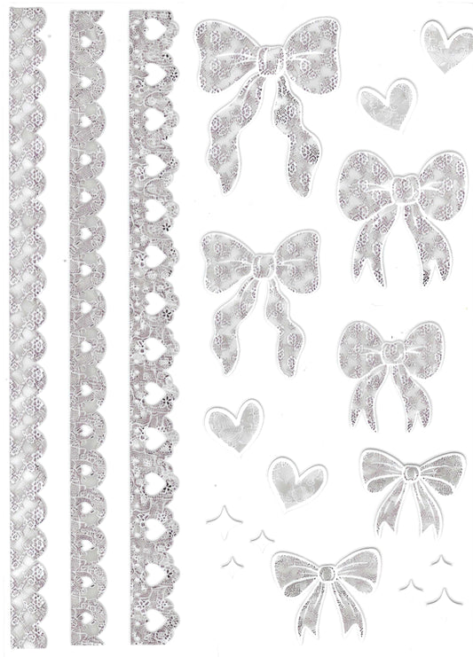 White Lace Bows Element