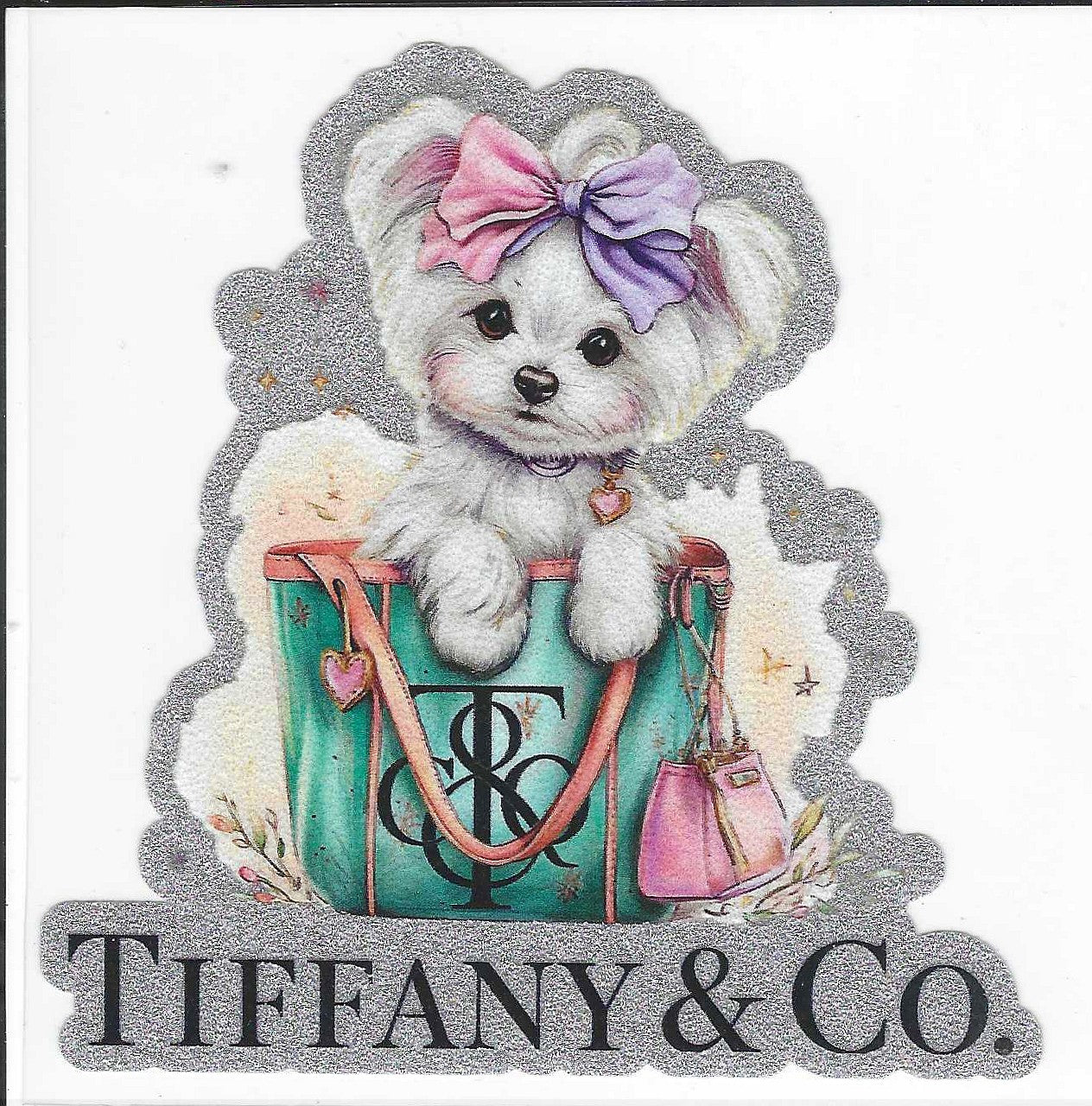 T... co Dog 2 Glitter Decal