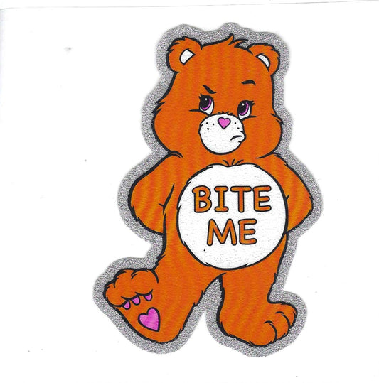 Bite Me Bear Glitter Decal